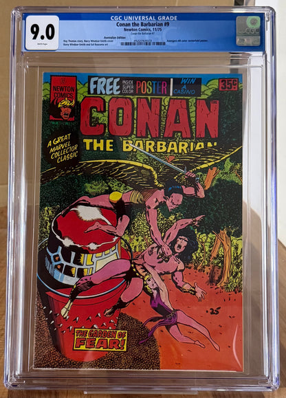 CONAN THE BARBARIAN #7 + POSTER CGC 9.0 [NEWTON COMICS] AUSTRALIAN MARVEL 1975