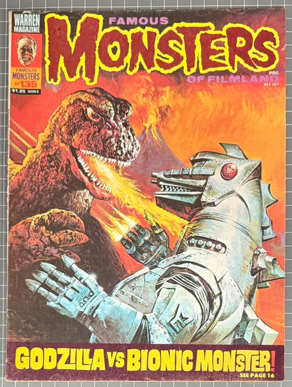 FAMOUS MONSTERS OF FILMLAND #135 [WARREN] HORROR MAGAZINE 1977 FN+