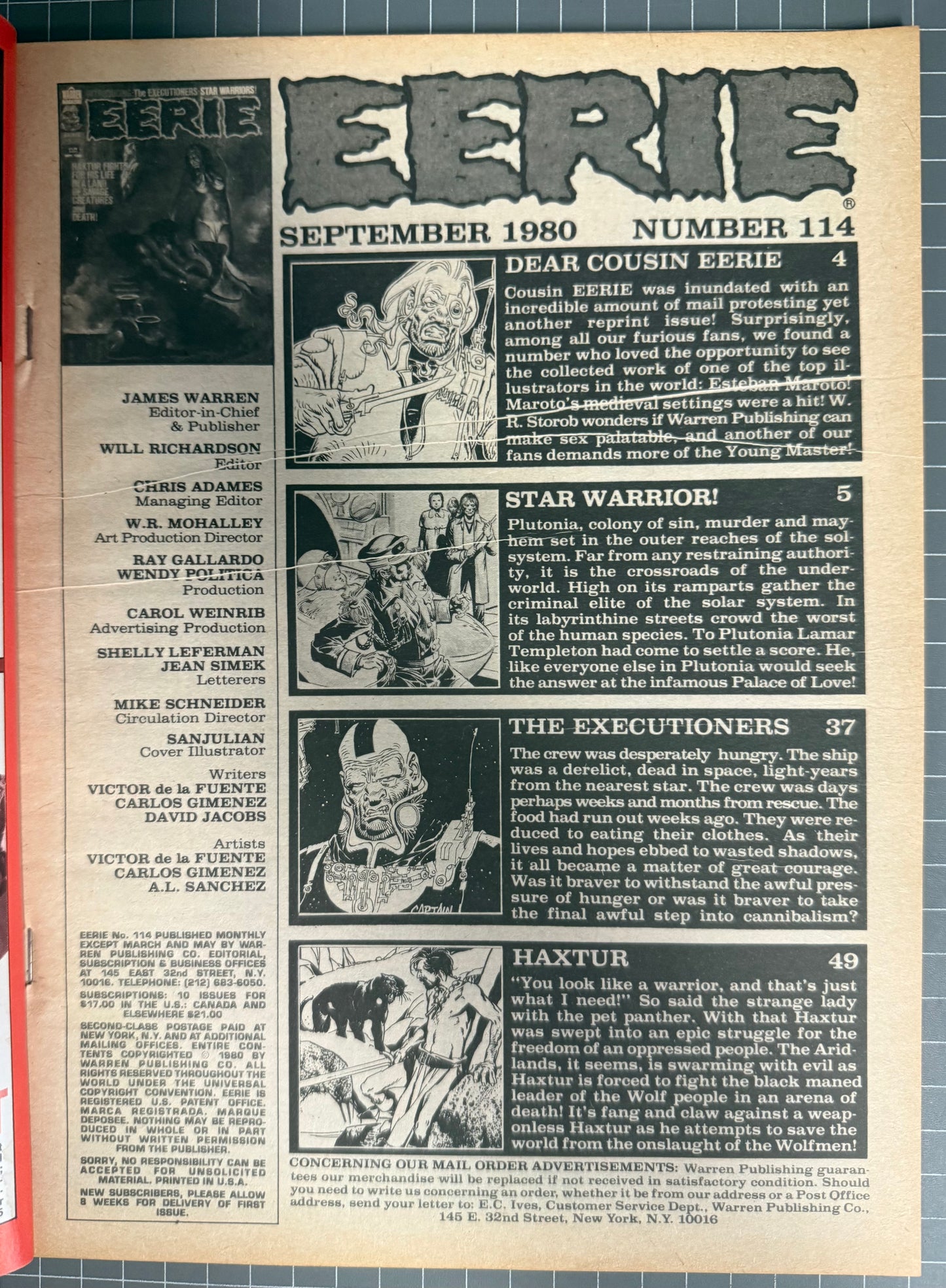 EERIE #114 [WARREN] HORROR COMIC MAGAZINE 1980 FN