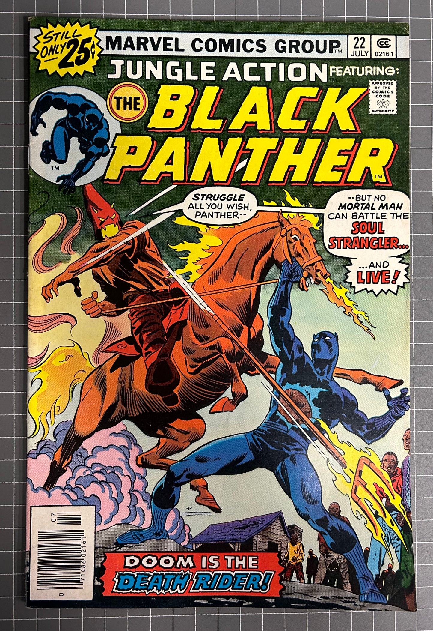 🔑 JUNGLE ACTION #22 [MARVEL COMICS] *SOUL STRANGER DEBUT* NEWSSTAND 1976 FN