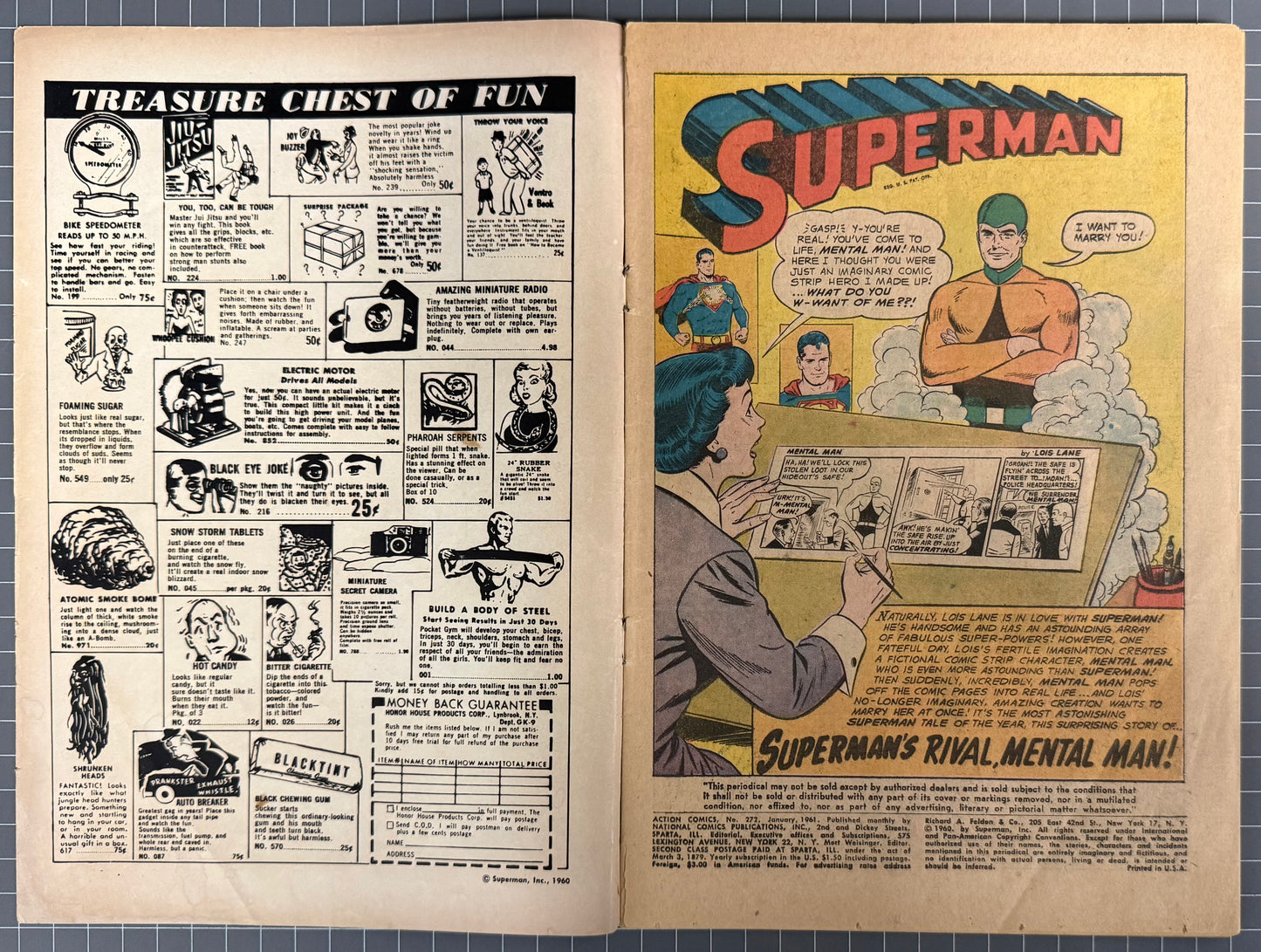 ACTION COMICS #272 [DC COMICS] 1961 VG-