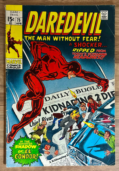 DAREDEVIL #75 [MARVEL COMICS] DIRECT 1971 VG