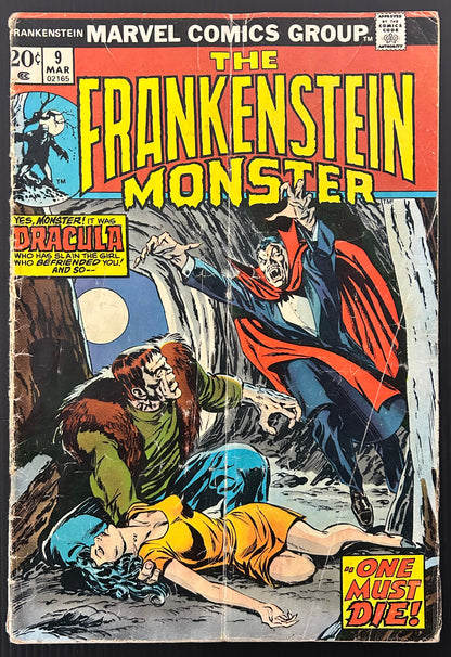 FRANKENSTEIN #9 [MARVEL COMICS] DIRECT 1974 GD-