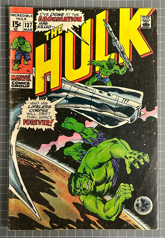 THE INCREDIBLE HULK #137 [MARVEL COMICS] DIRECT 1971