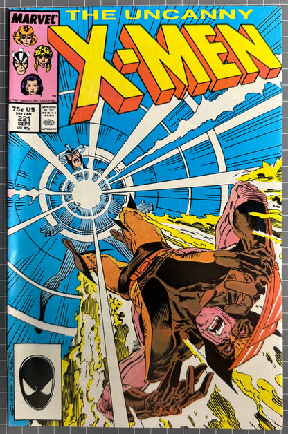 🔑 THE UNCANNY X-MEN #221 (MARVEL) DIRECT COMIC ***1ST MR SINISTER*** 1987 VF