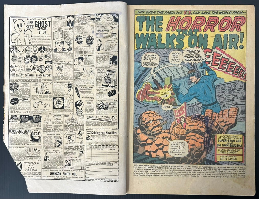 🔑 FANTASTIC FOUR #120 [MARVEL COMICS] DIRECT *AIR-WALKER DEBUT* 1972
