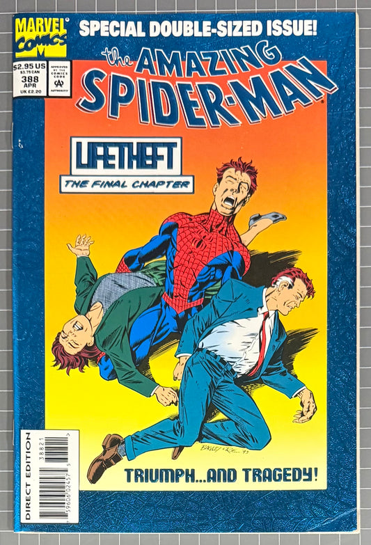 🔑 AMAZING SPIDER-MAN #388 [MARVEL COMICS] DELUXE FOIL COVER 1994 FN/VF