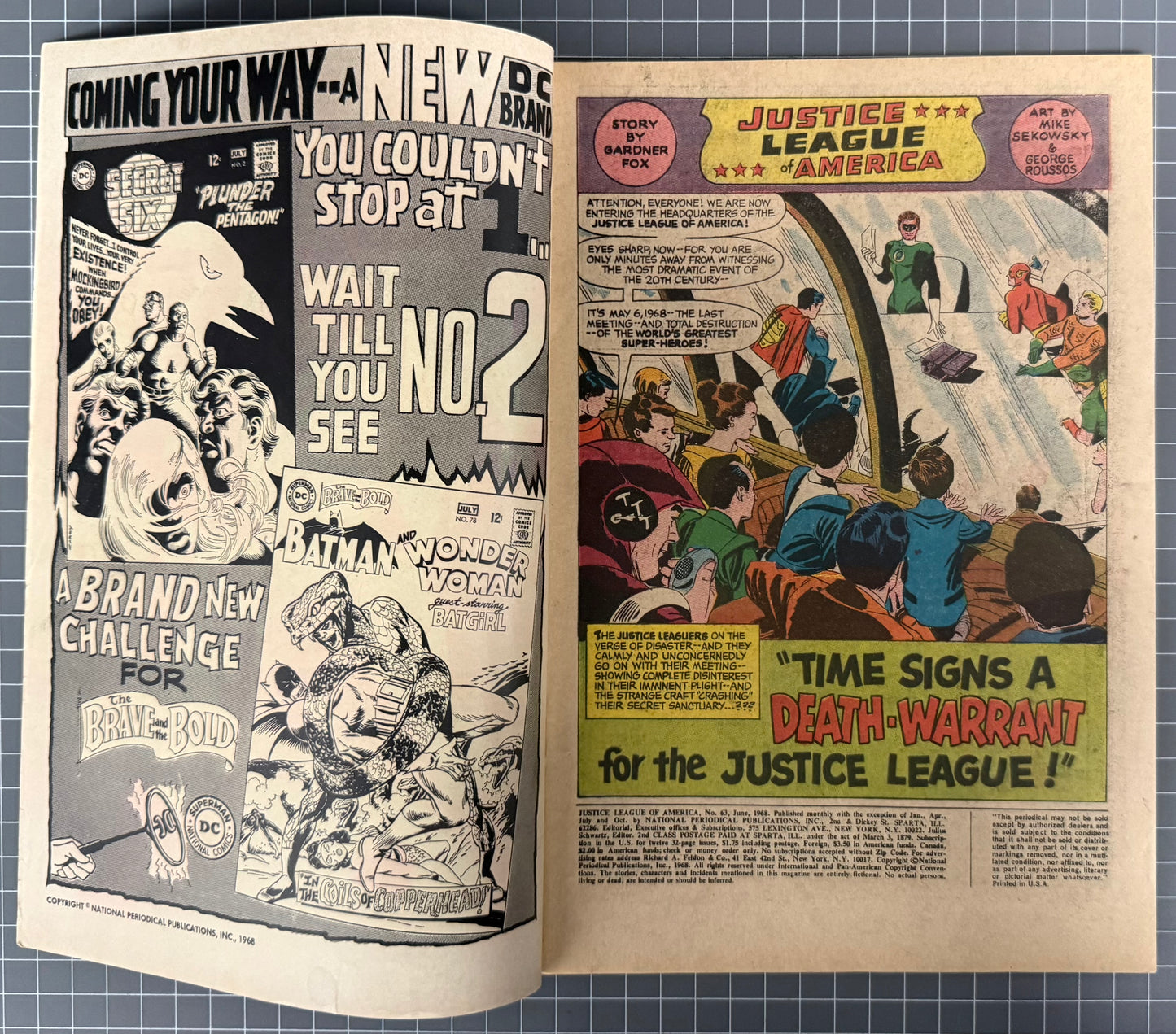 JUSTICE LEAGUE OF AMERICA #63 [DC COMICS] 1968 FN