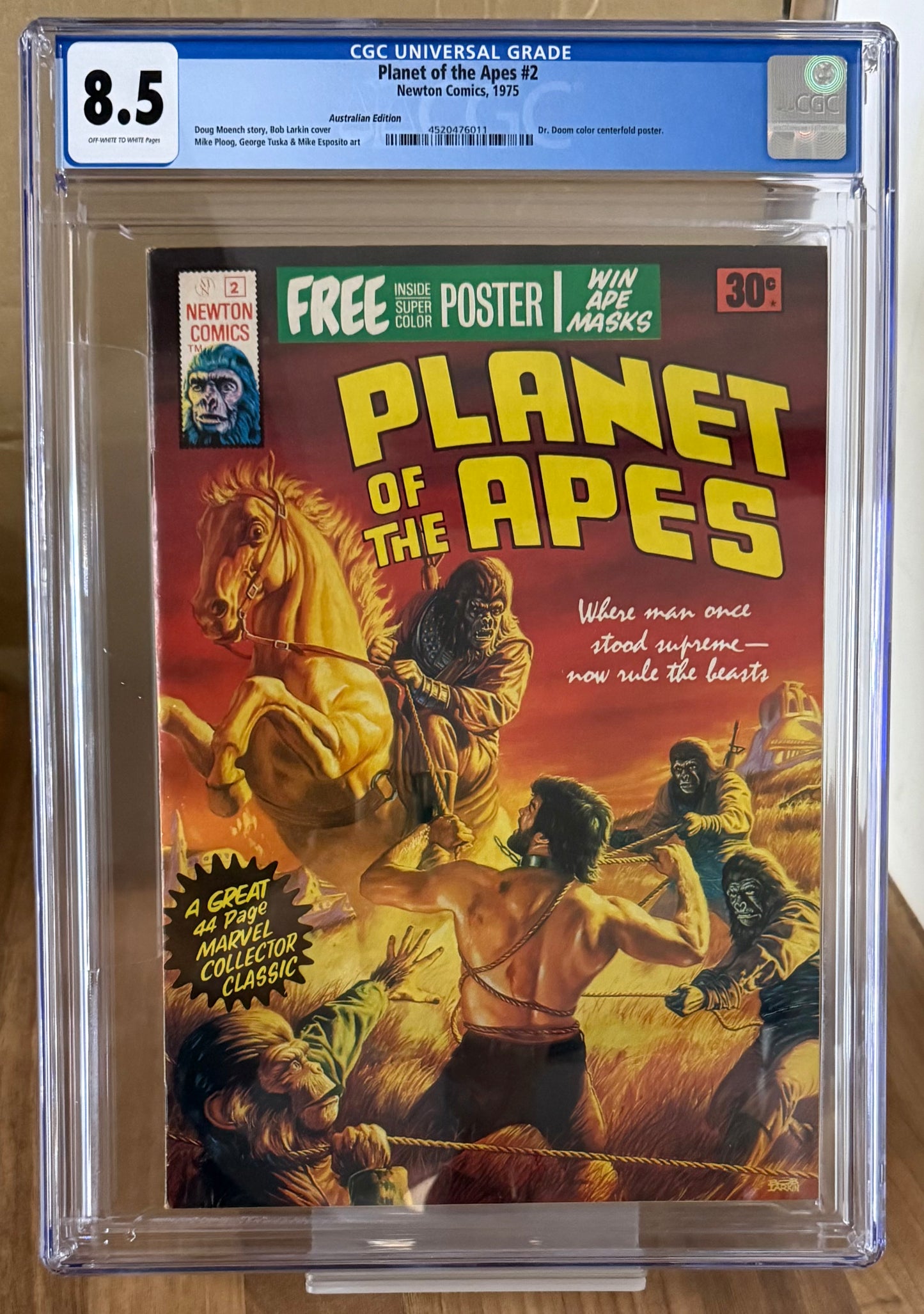 PLANET OF THE APES #2 CGC 8.5 + POSTER [NEWTON COMICS] AUSTRALIAN MARVEL 1975