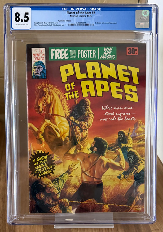 PLANET OF THE APES #2 CGC 8.5 + POSTER [NEWTON COMICS] AUSTRALIAN MARVEL 1975