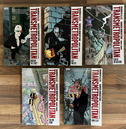 TRANSMETROPOLITAN Vols. 1 2 3 4 5 Warren Ellis Vertigo 1st Ed. 2009 TPB Vertigo