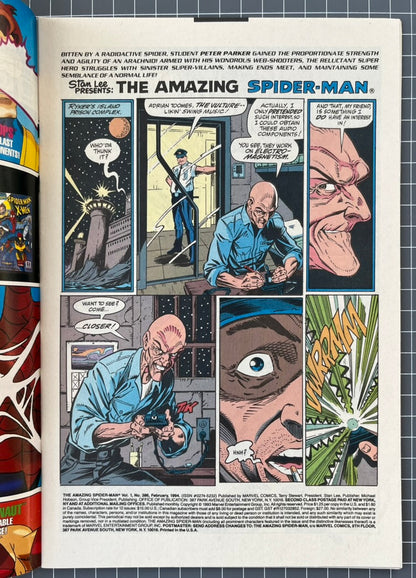 AMAZING SPIDER-MAN #386 [MARVEL COMICS] DIRECT *LIFETHEFT PART 1* 1994 NM