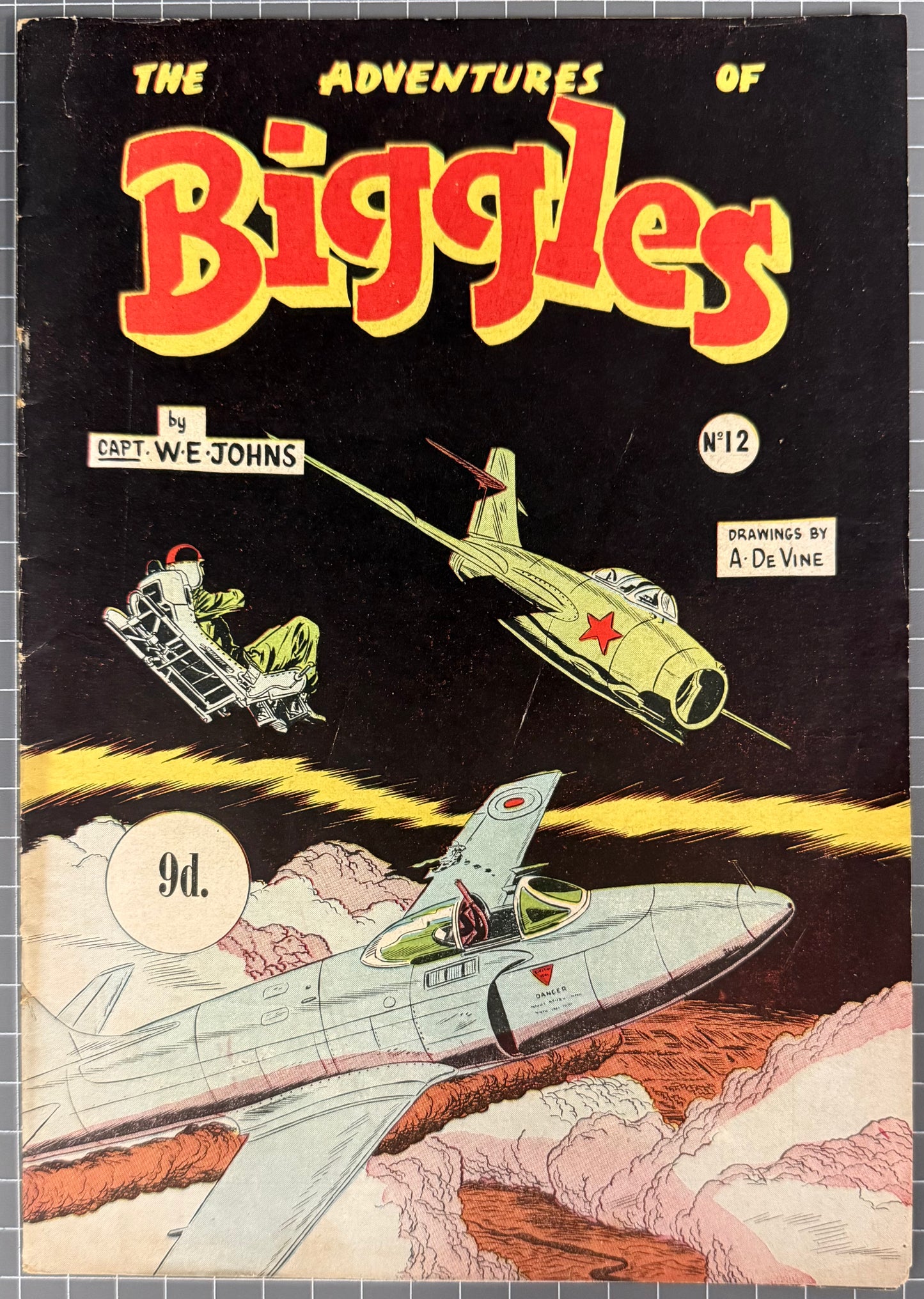 THE ADVENTURES OF BIGGLES #12 [ACTION COMICS] AUSTRALIAN *RARE* PRE-DECIMAL 1954