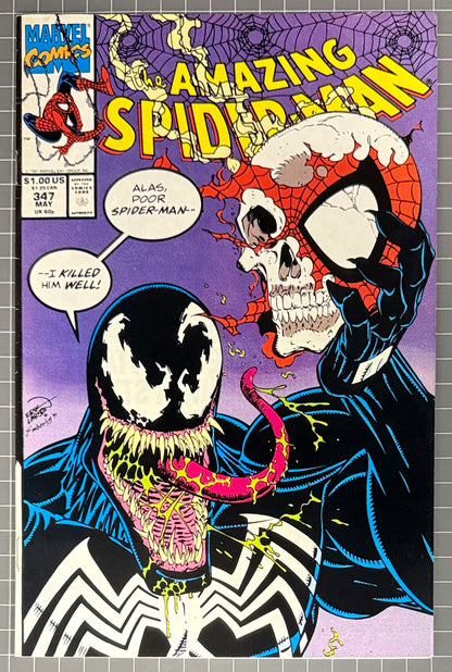 🔑 AMAZING SPIDER-MAN #347 [MARVEL COMICS] DIRECT *VENOM* 1991 VF-