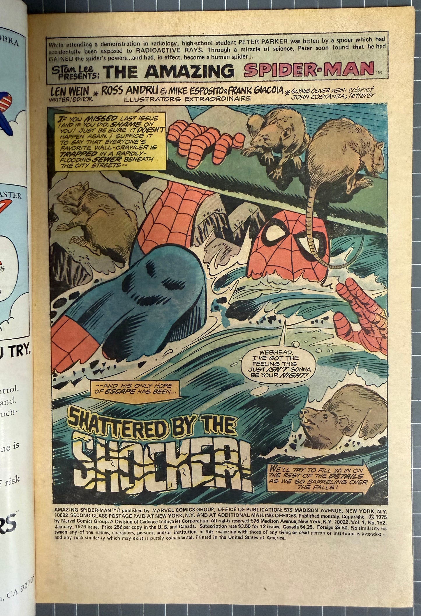 THE AMAZING SPIDER-MAN #152 [MARVEL COMICS] *JOHN ROMITA COVER* 1976 FN/VF
