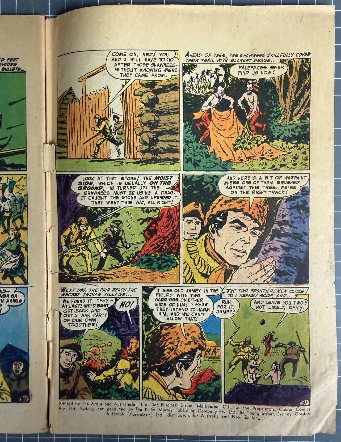 DAVY CROCKETT AND THE FRONTIER FIGHTERS #12 [COLOUR COMICS] AUSTRALIAN 1956
