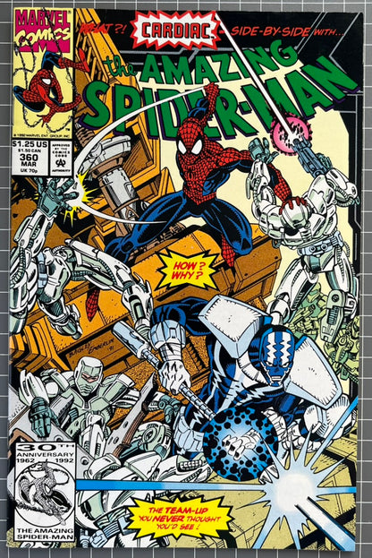 🔑 THE AMAZING SPIDER-MAN #360 [MARVEL COMICS] *2ND APP. CARNAGE* 1992 VF+