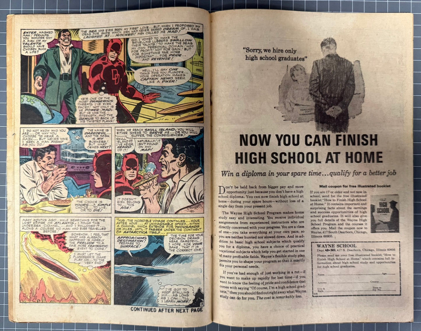 🔑 DAREVDEVIL #12 [MARVEL COMICS] DIRECT *DAREDEVIL MEETS KA-ZAR* 1966 GD