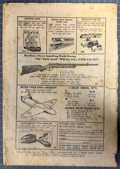 BLACKHAWK COMIC #94 [YOUNG'S MERCHANDISING] AUSTRALIAN COMIC PRE-DECIMAL 1956