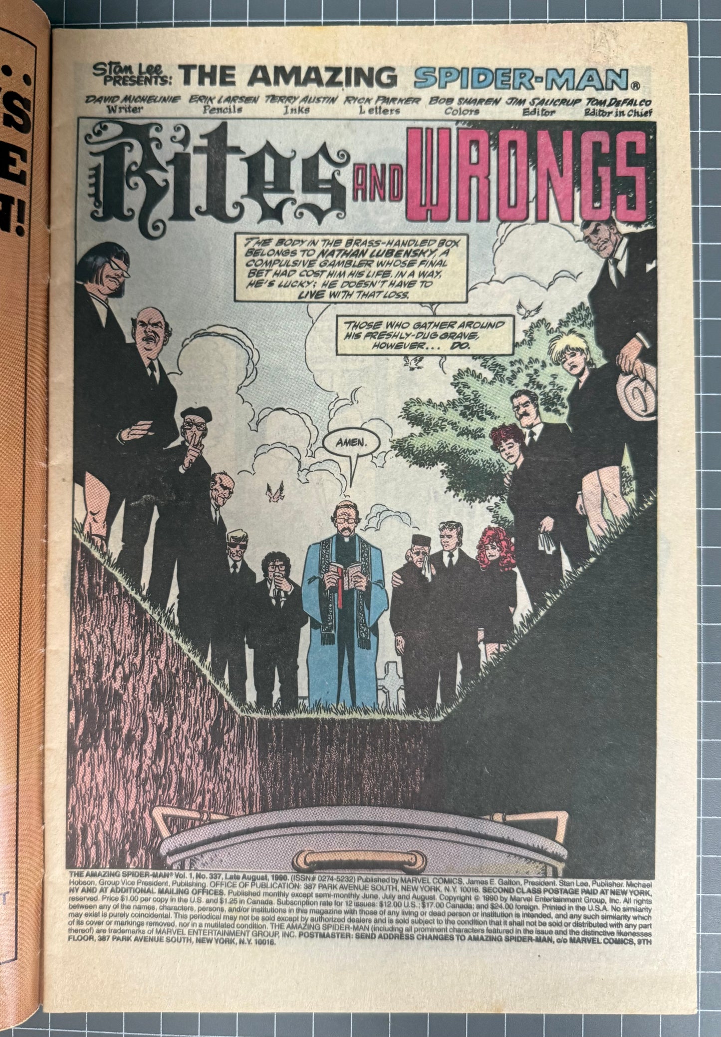 🔑 AMAZING SPIDER-MAN #337 [MARVEL COMICS] *1ST FULL APP. SINISTER SIX* 1990 FN-