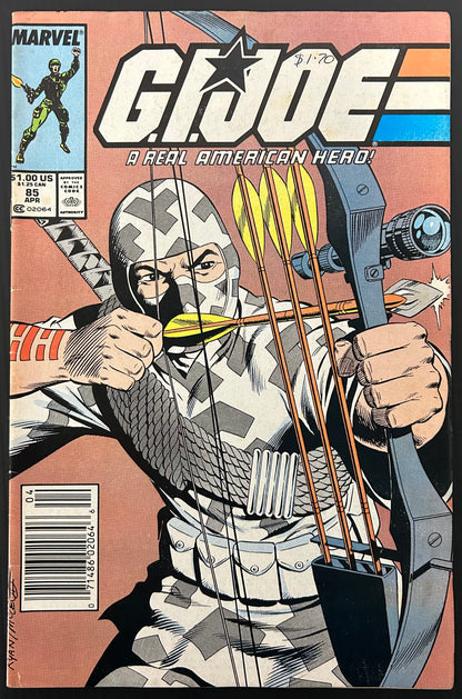 🔑 G.I. JOE A REAL AMERICAN HERO #85 [MARVEL COMICS] *SILENT ISSUE* 1989 FN