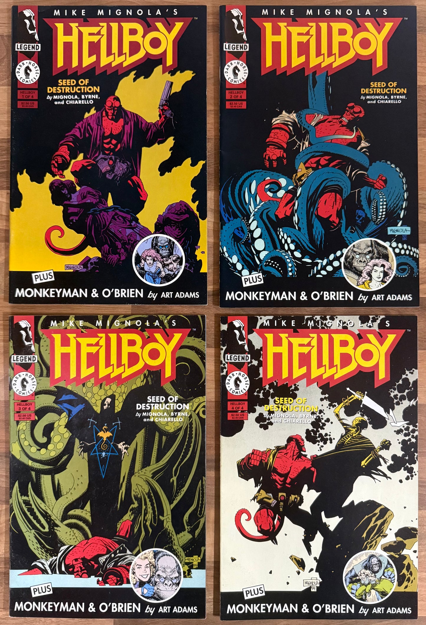 🔑 HELLBOY: SEED OF DESTRUCTION #1-4 SET [DARK HORSE] LOT 4 COMICS HIGH GRADE