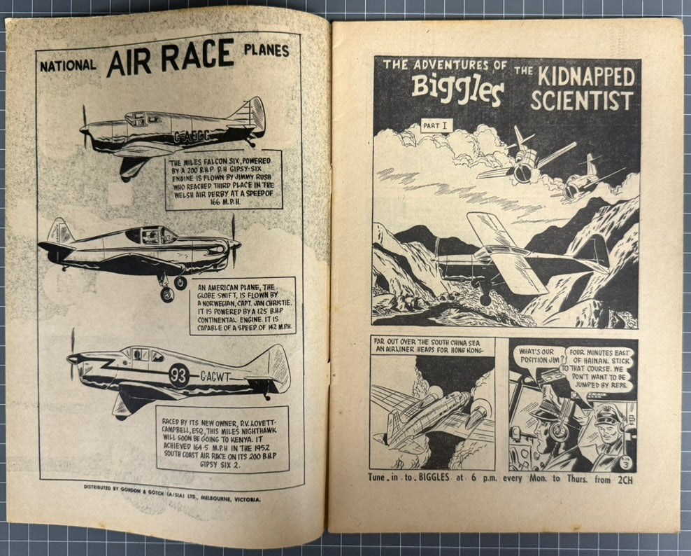 THE ADVENTURES OF BIGGLES #24 [ACTION COMICS] AUSTRALIAN *RARE* PRE-DECIMAL 1955
