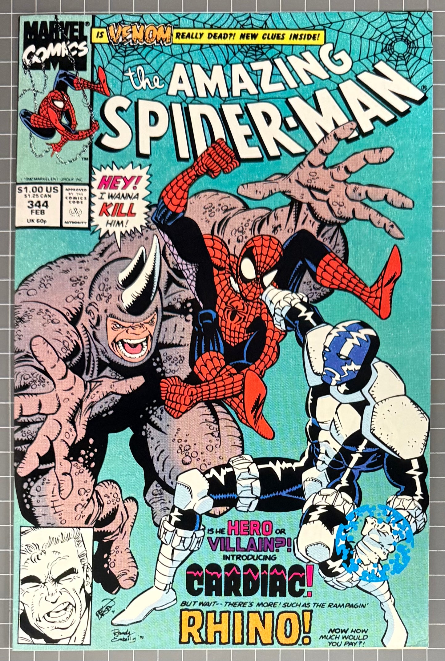 🔑 AMAZING SPIDER-MAN #344 [MARVEL COMICS] *1ST APP. CLETUS KASADY* 1991 VF+