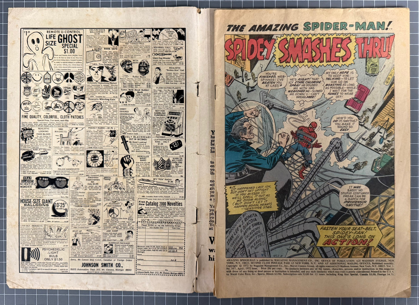 THE AMAZING SPIDER-MAN #107 [MARVEL COMICS] DIRECT 1972 GD-