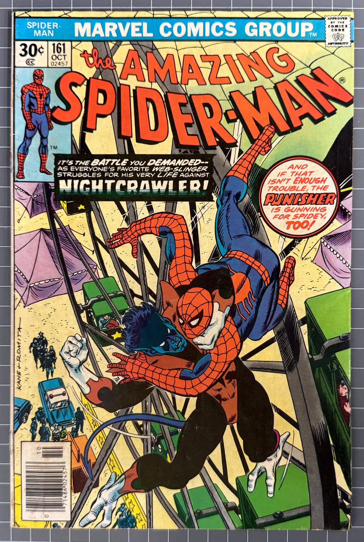 🔑 AMAZING SPIDER-MAN #161 [MARVEL COMICS] *1ST CAMEO APP. JIGSAW* 1976 VG/FN