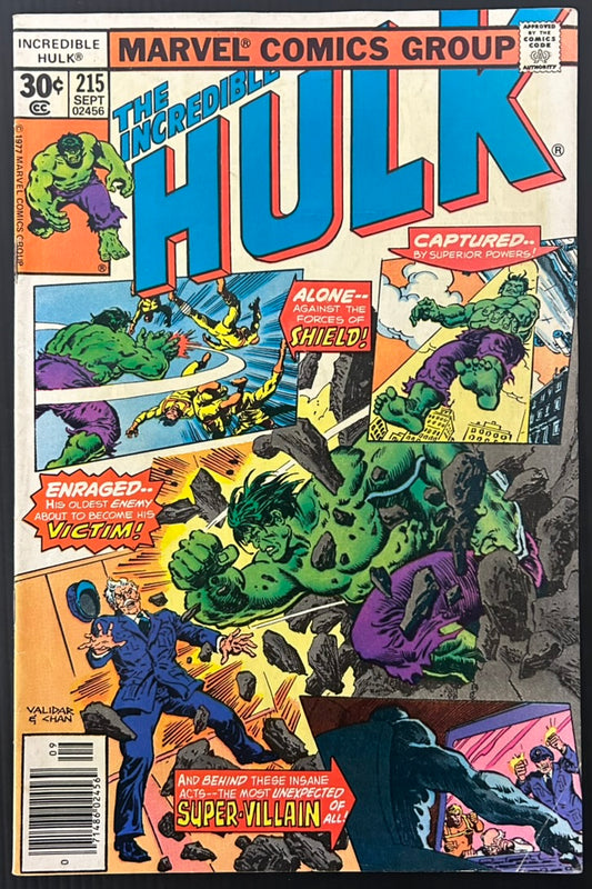 THE INCREDIBLE HULK #215 [MARVEL COMICS] NEWSSTAND 1977 FN-