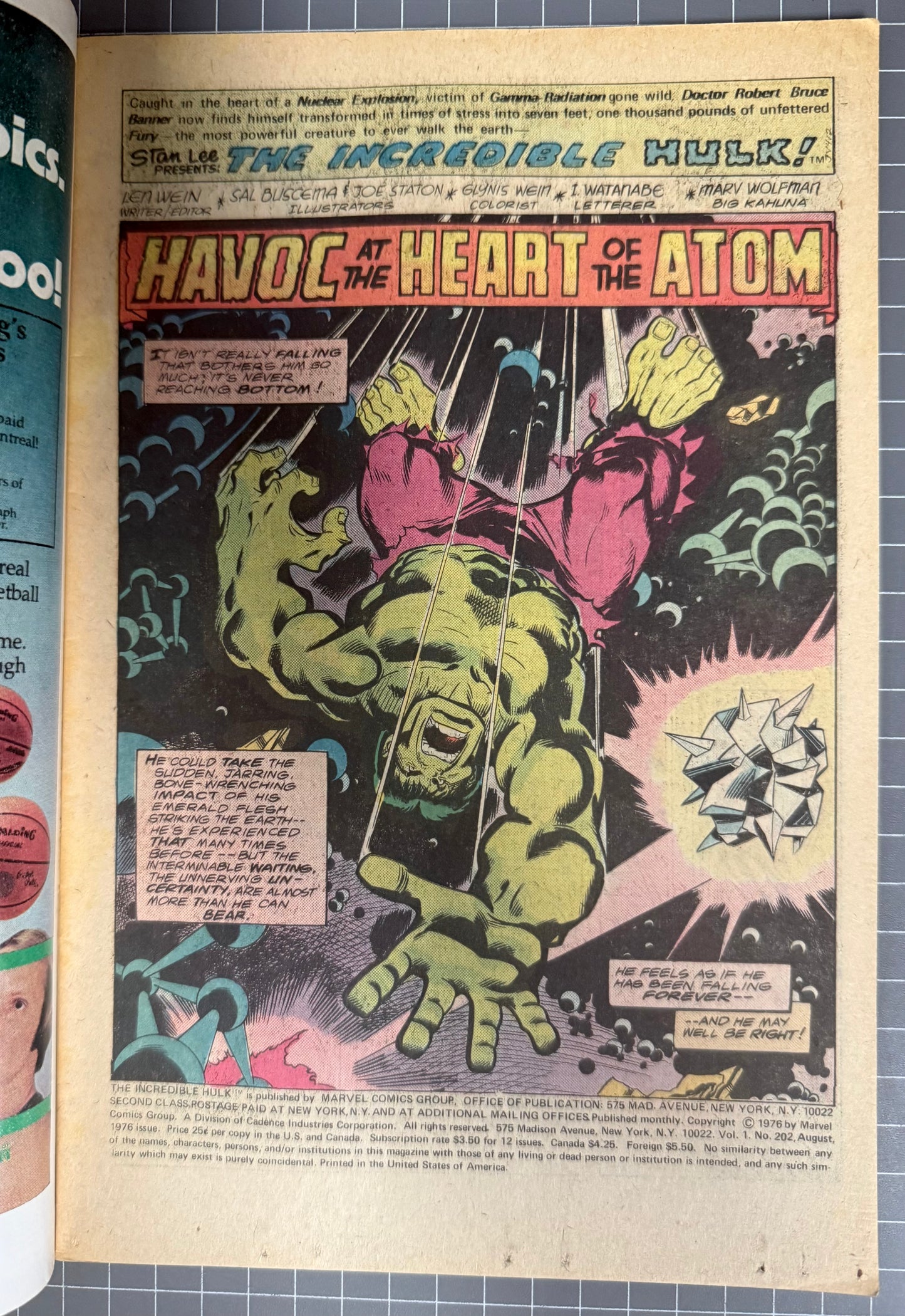 THE INCREDIBLE HULK #202 [MARVEL COMICS] NEWSSTAND 1976 FN+
