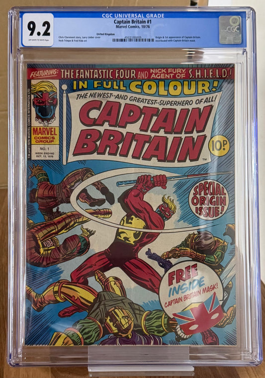 🔑 CAPTAIN BRITAIN #1 CGC 9.2 [MARVEL UK] *1ST APP. CAPTAIN BRITAIN* 1976