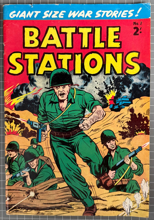 BATTLE STATIONS #2 [BARMOR PUBLICATIONS] AUSTRALIAN PRE-DECIMAL COMIC 1959