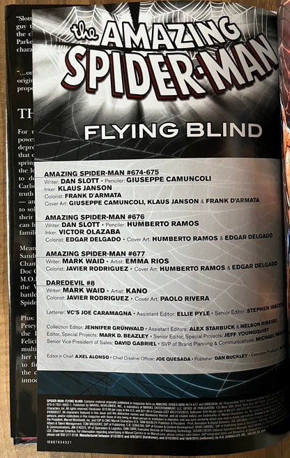 Marvel: The Amazing Spiderman Flying Blind HC/DJ, 1st Print NM