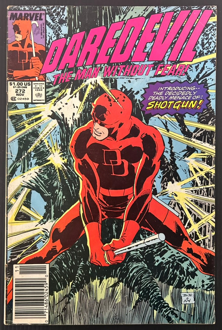 🔑 DAREDEVIL #285 [MARVEL COMICS] NEWSSTAND *1ST APP. SHOTGUN* 1989 VG/FN