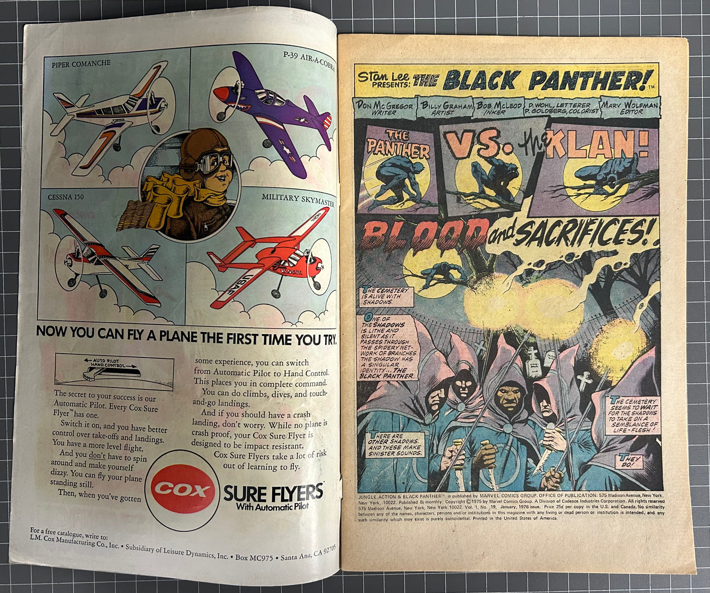🔑 JUNGLE ACTION #19 [MARVEL COMICS] *BLACK PANTHER VS KU KLUX KLAN* 1976