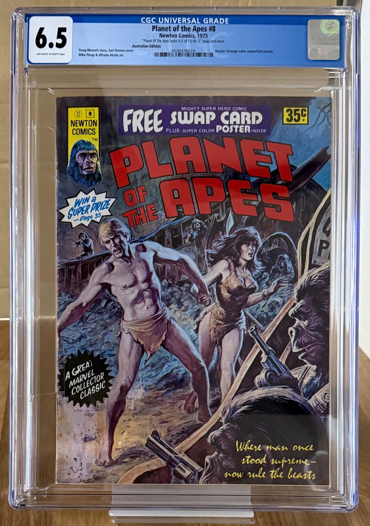 PLANET OF THE APES #8 CGC 6.5 + POSTER/SWAP CARD [NEWTON COMICS] AUSTRALIAN 1975