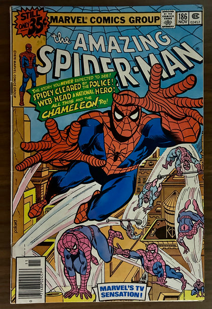THE AMAZING SPIDER-MAN #186 [MARVEL COMICS] NEWSSTAND 1978 FN
