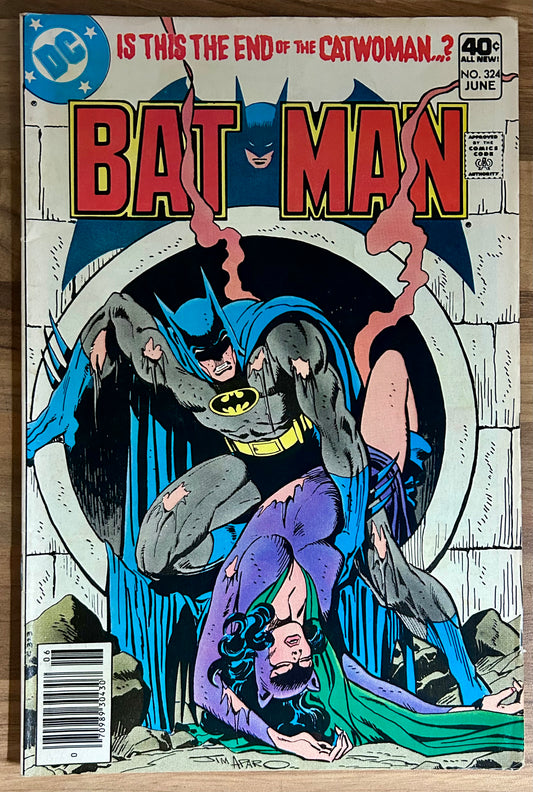 🔑 BATMAN #324 [DC COMICS] NEWSSTAND COMIC *COVER ART BY JIM APARO* 1980