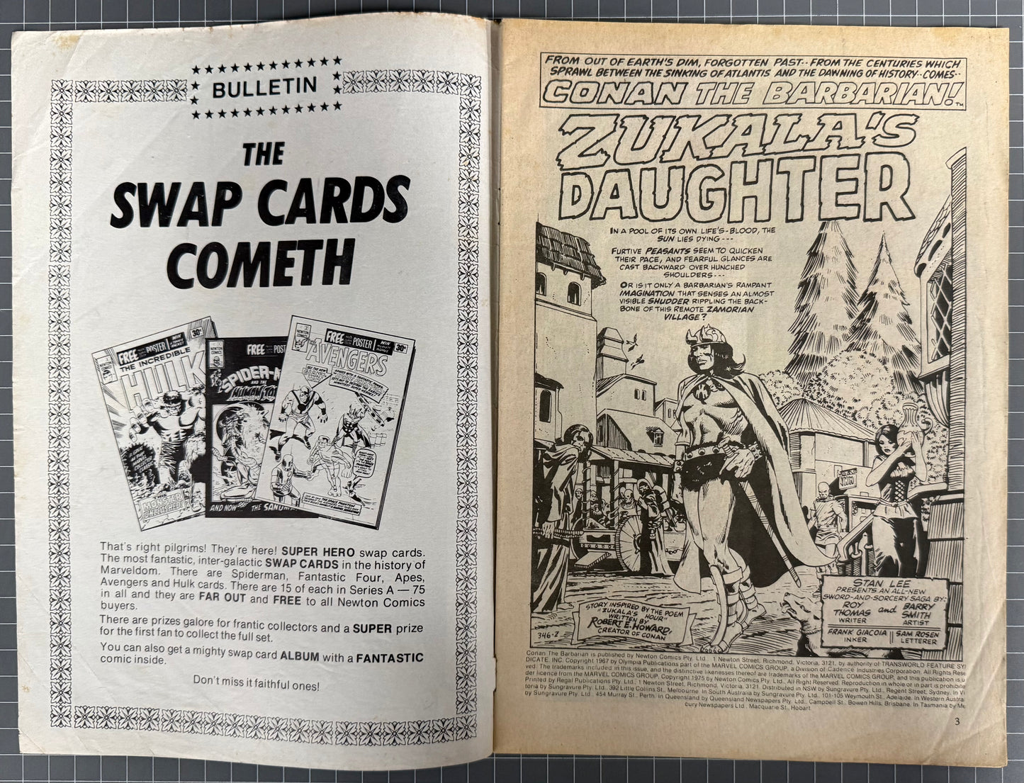CONAN THE BARBARIAN #4 + POSTER [NEWTON COMICS] AUSTRALIAN MARVEL 1975
