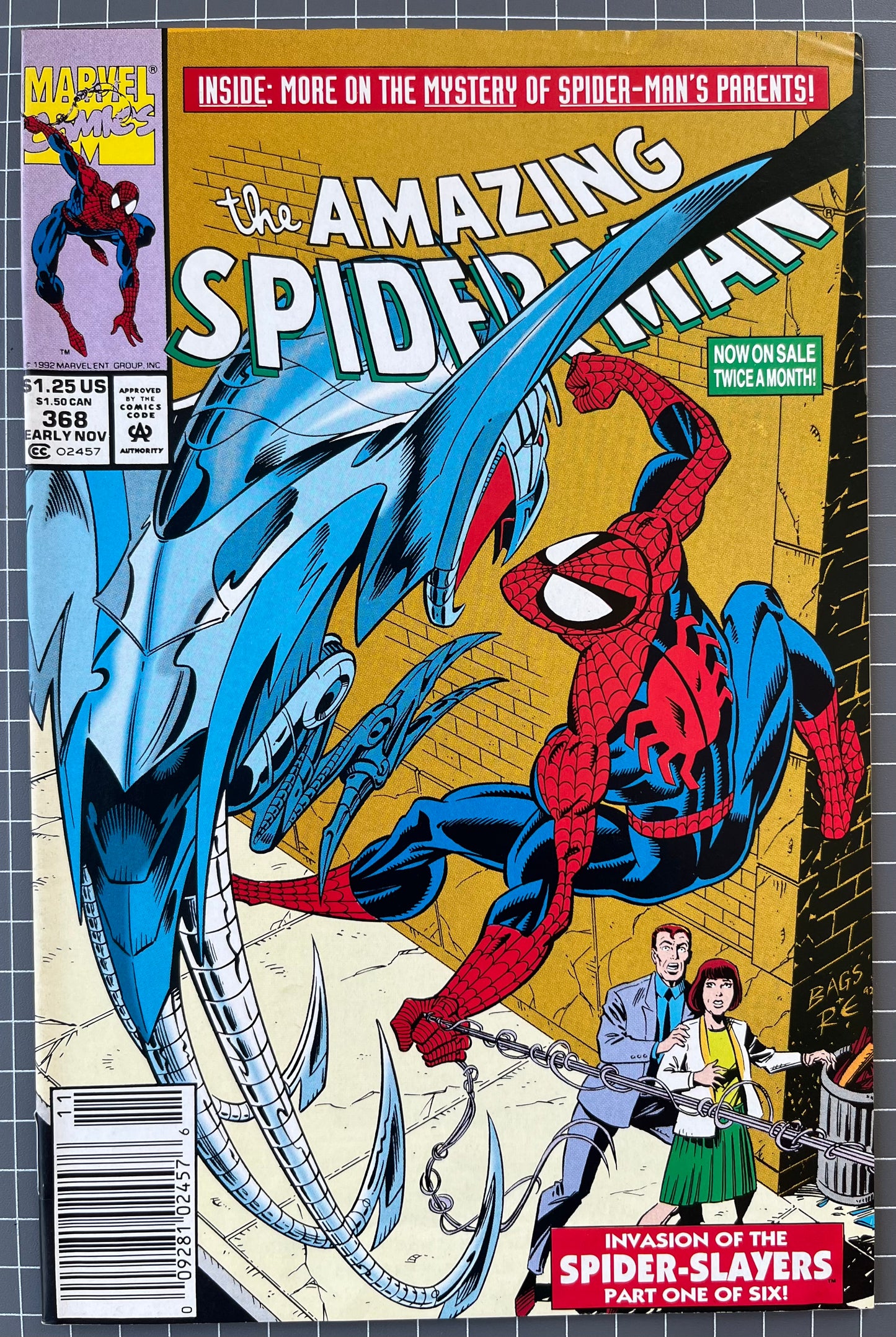 THE AMAZING SPIDER-MAN #368 [MARVEL COMICS] *PART 1 SPIDER-SLAYERS* 1992 VF+
