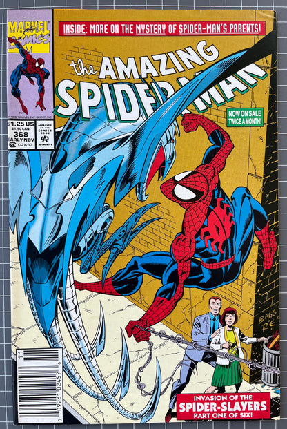 THE AMAZING SPIDER-MAN #368 [MARVEL COMICS] *PART 1 SPIDER-SLAYERS* 1992 VF+