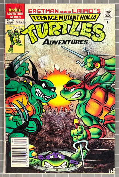 TEENAGE MUTANT NINJA TURTLES ADVENTURES #24 [ARCHIE] NEWSSTAND COMIC 1991 FN-