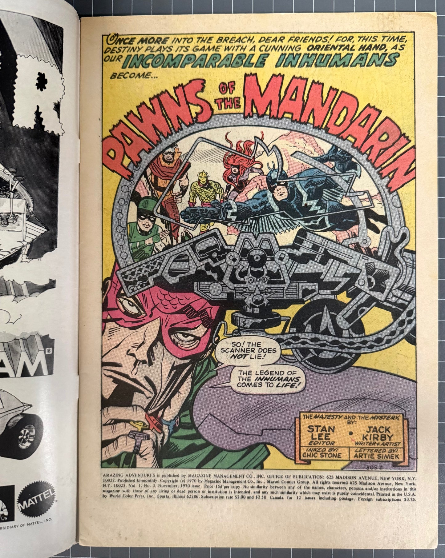 AMAZING ADVENTURES #3 [MARVEL COMICS] *INHUMANS & BLACK WIDOW* 1970 UK PV FN+