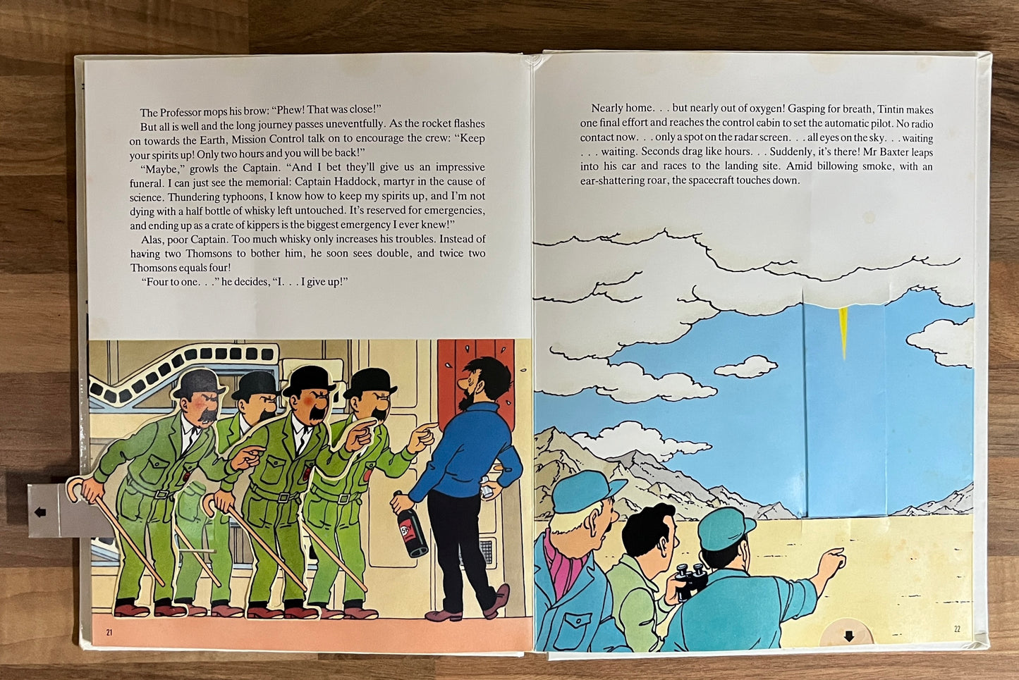 HERGE THE ADVENTURES OF TINTIN EXPLORERS ON THE MOON POP-UP BOOK 1992 1st HC *RARE*