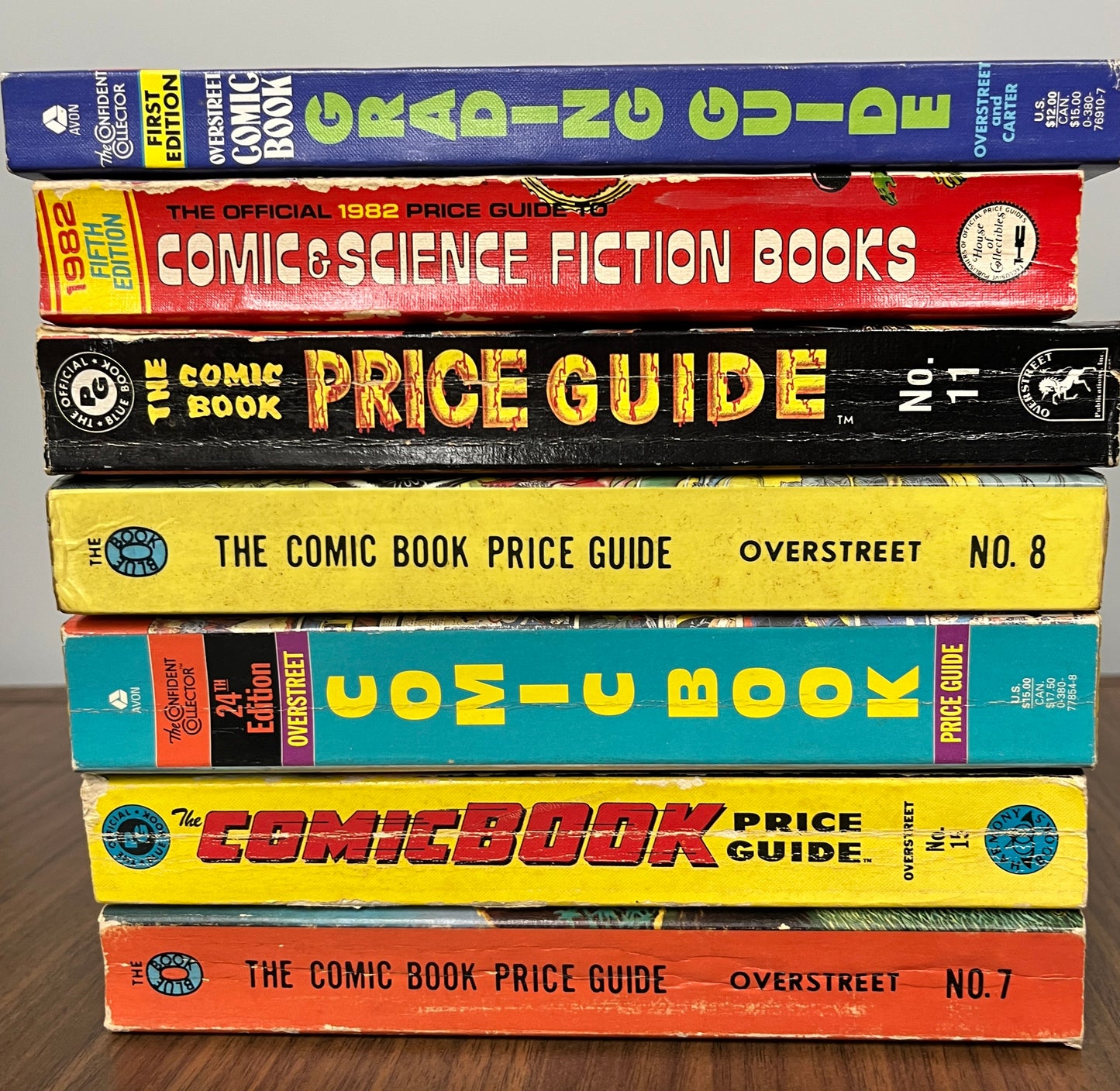 7 Comic Book Price Guides Overstreet 7 8 11 15 24 Grading 1st; 1982 Comic/Sc-Fi