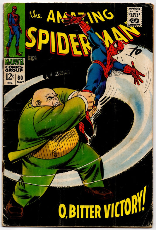 🔑 THE AMAZING SPIDER-MAN #60 (MARVEL) COMIC 1968 *JOHN ROMITA SR.* GD/VG