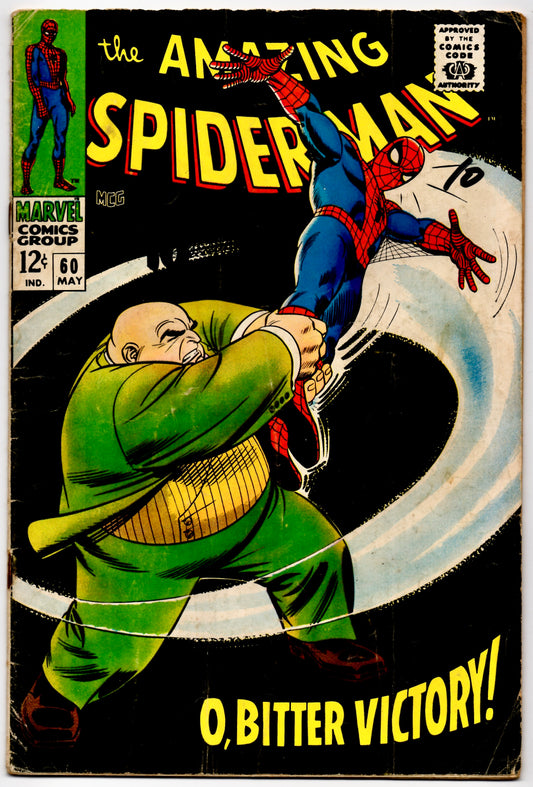 🔑 THE AMAZING SPIDER-MAN #60 (MARVEL) COMIC 1968 *JOHN ROMITA SR.* GD/VG