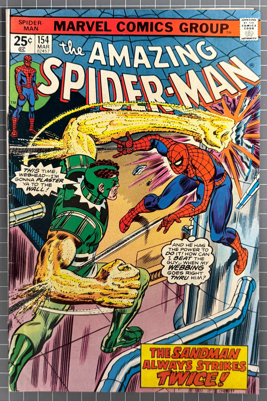 THE AMAZING SPIDER-MAN #154 [MARVEL COMICS] *JOHN ROMITA COVER* 1976 FN+